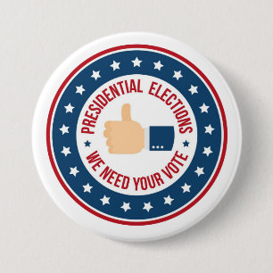 Presidentiële verkiezingen ronde button 7,6 cm
