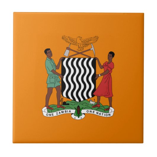 Presidentiële vlag van Zambia Tegeltje (Voorkant)