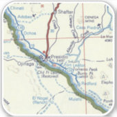 Presidio TX  kaart Sticker (Voorkant)