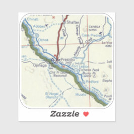 Presidio TX  kaart Sticker