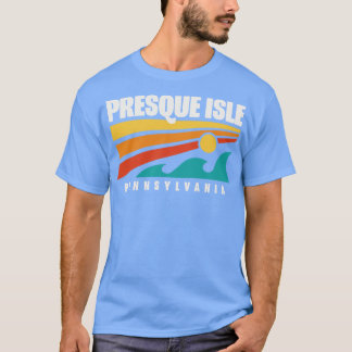 Presque Isle Erie PA Waves Retro T-shirt