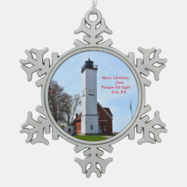 Presque Isle Light-kerstversiering Tin Sneeuwvlok Ornament