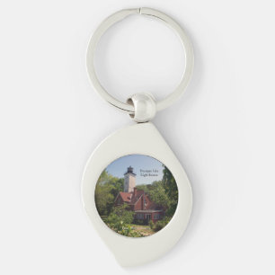 Presque Isle Lighthouse Erie metal key chain Sleutelhanger