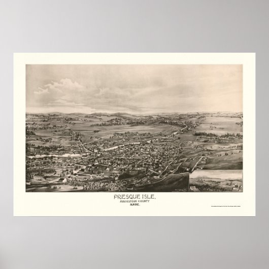 Presque Isle, ME Panoramic Map - 1894 Poster (Voorkant)