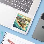 Presque Isle Pennsylvania 3 inch Vinyl Sticker (Laptop met iPhone)