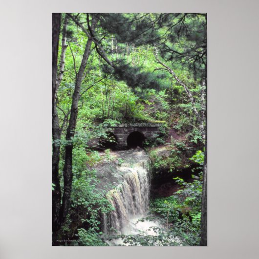 Presque Isle River Waterfall 1981 U.P. Michigan Poster (Voorkant)