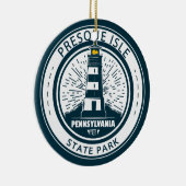 Presque Isle State Park Pennsylvania Badge Keramisch Ornament (Rechts)
