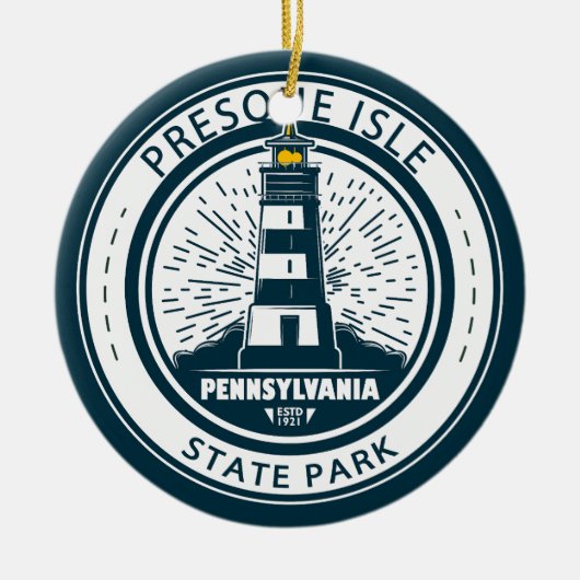Presque Isle State Park Pennsylvania Badge Keramisch Ornament (Voorkant)