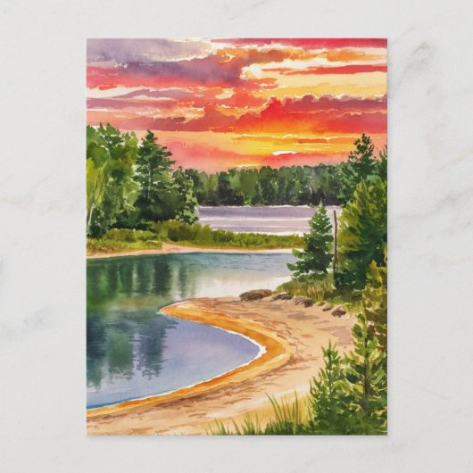 Presque Isle State Park Waterverf schilderij Briefkaart (Voorkant)