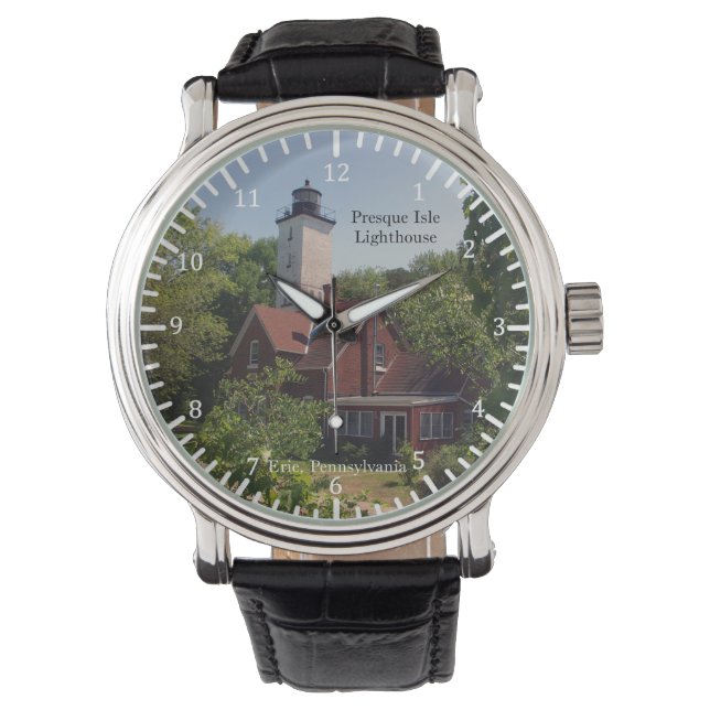 Presque Isle Vuurtoren Erie, PA horloge (Voorkant)