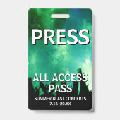 PRESS All Access Pass Concert Evenement Badge (Achterkant)