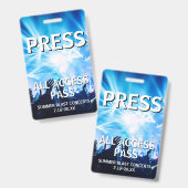 PRESS All Access Pass Concert Evenement Badge (Voor- en achterkant)