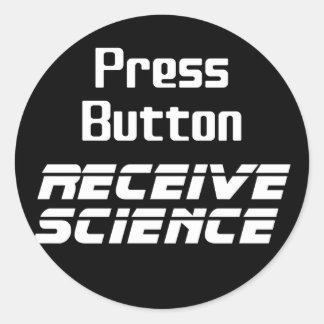 Press Button ontvangt Science Sticker
