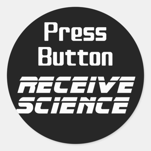 Press Button ontvangt Science Sticker (Voorkant)