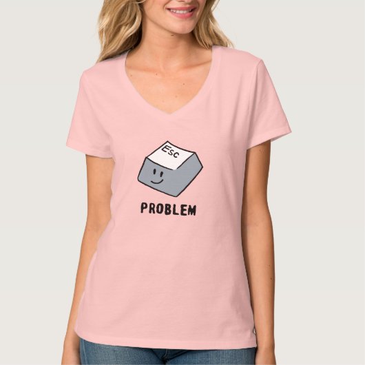 Press Esc to Escape Life Problems Funny Minimal  T-shirt (Voorkant)