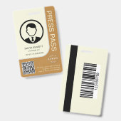 Press ID Card with Photo and QR Code Safe Access Badge (Voor- en achterkant)