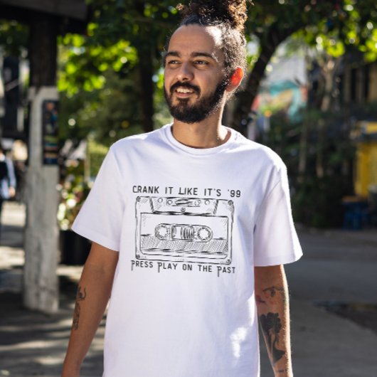 Press Play on the Past – 90s Stereo Soul Retro Cas T-shirt