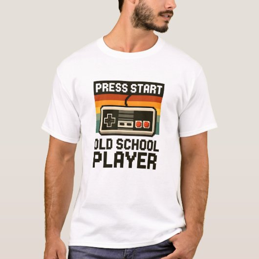 Press Start Old School Player T-Shirt (Voorkant)