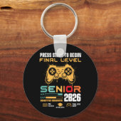 Press Start To Begin Final Level Senior 2026 Gamer Sleutelhanger (Voorkant)