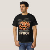 Press Start to Spook - Pixel Kürbis Halloween T-shirt (Voorkant volledig)