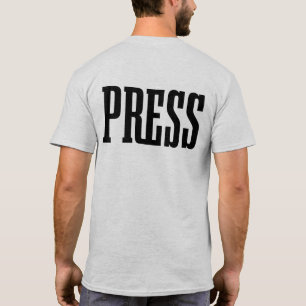 Press Two Sided for Reporters Journos News Crew T-shirt