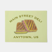 Presse Cuban Ham Cheese Sandwich Deli Restaurant Deurmat (Voorkant)