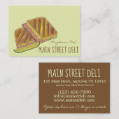 Presse Cuban Ham Cheese Sandwich Deli Restaurant Visitekaartje (Voorkant / Achterkant)