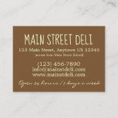 Presse Cuban Ham Cheese Sandwich Deli Restaurant Visitekaartje (Achterkant)