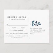 Pressed Botanical RSVP Postcard with Meal Choice Uitnodiging Briefkaart (Achterkant)