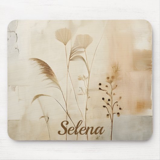 Pressed Flowers and Grass Mouse Pad Muismat (Voorkant)