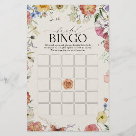 Pressed Flowers Bruids Bingo spel