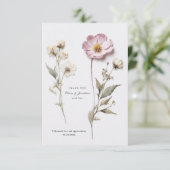 Pressed Flowers Bruiloft Dank u kaart (Staand voorkant)