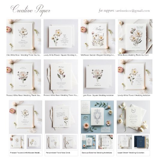 Pressed Flowers Bruiloft Dank u kaart