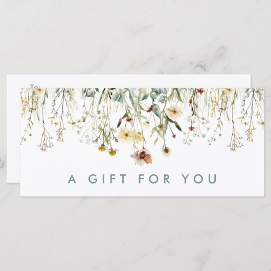 Pressed Flowers Cadeaubon (Voorkant / Achterkant)