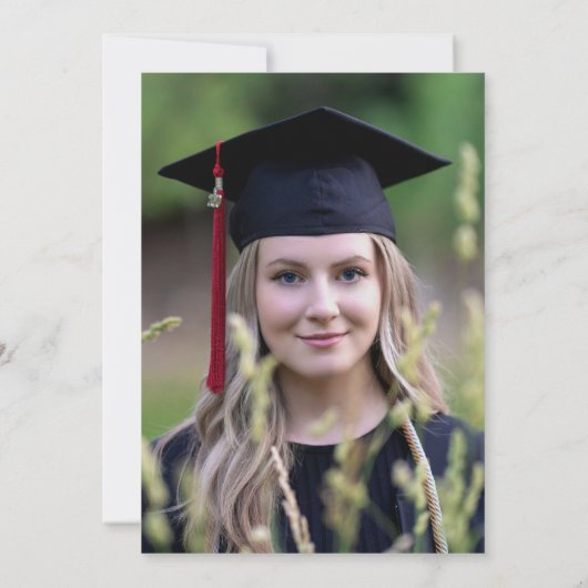 Pressed Flowers Foto Afstudeerfeest op de middelba Kaart (Achterkant)