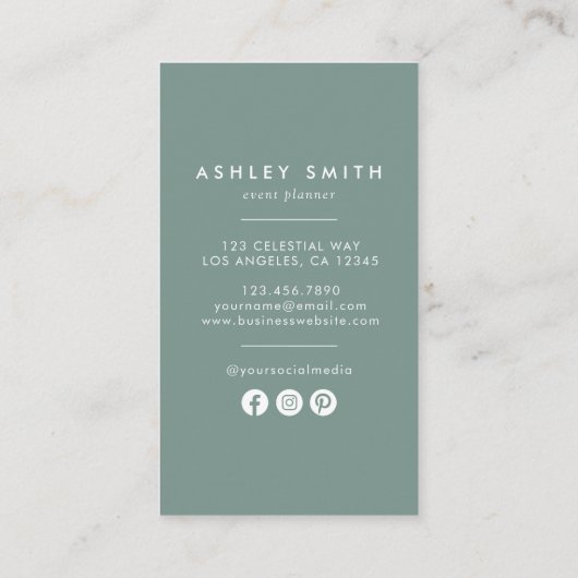 Pressed Flowers Social Media Visitekaartje (Achterkant)