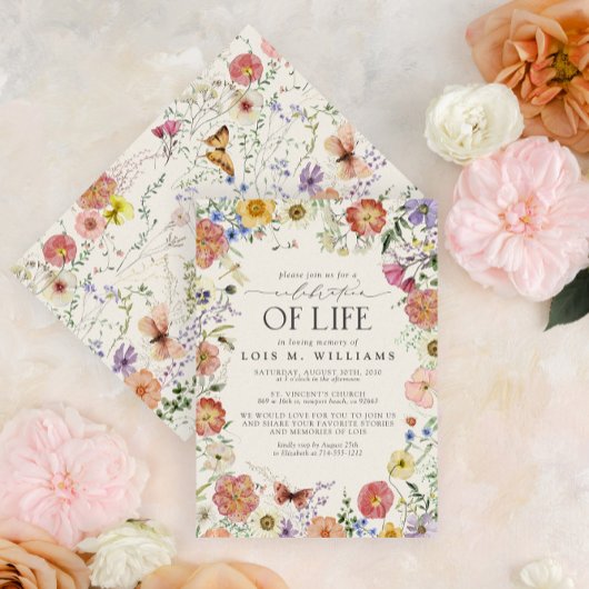 Pressed Flowers Viering van het leven Kaart