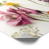 Pressed Flowers Wildflower Baby shower Welkom Poster (Hoek)