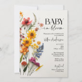 Pressed Flowers Wildflower Boho Baby shower Kaart (Voorkant)