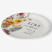 Pressed Flowers Wildflower Boho bruiloft Papieren Bordje (Gekanteld)