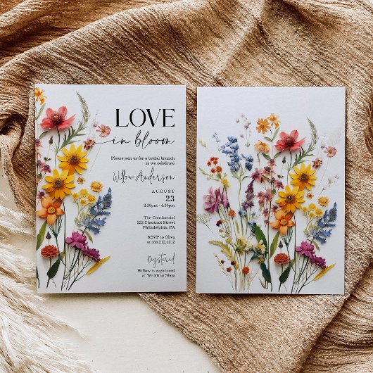 Pressed Flowers Wildflower Boho Vrijgezellenfeest Kaart