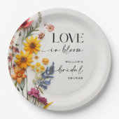 Pressed Flowers Wildflower Boho Vrijgezellenfeest Papieren Bordje (Voorkant)