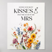 Pressed Flowers Wildflower Hoeveel kussen teken je Poster (Voorkant)