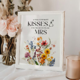 Pressed Flowers Wildflower Hoeveel kussen teken je Poster
