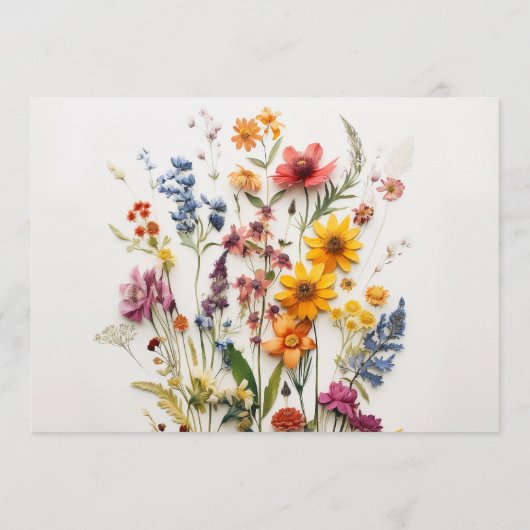 Pressed Flowers Wildflower Huwelijksadvies Kaarten (Achterkant)