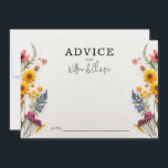 Pressed Flowers Wildflower Huwelijksadvies Kaarten<br><div class="desc">Vraag je bruiloftsgasten om advies voor de pasgetrouwden te delen. Eenvoudig aan te passen met uw namen.</div>