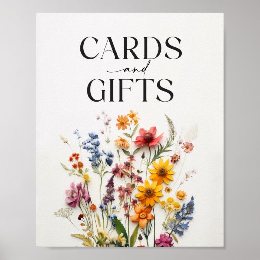 Pressed Flowers Wildflower Kaarten en geschenken t Poster (Voorkant)