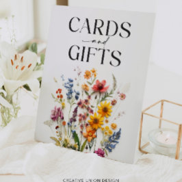 Pressed Flowers Wildflower Kaarten en geschenken t Reclamebord Met Voetstuk