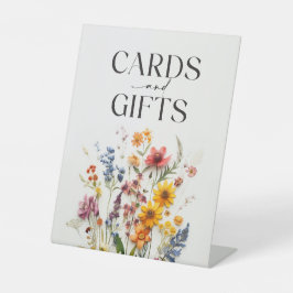 Pressed Flowers Wildflower Kaarten en geschenken t Reclamebord Met Voetstuk