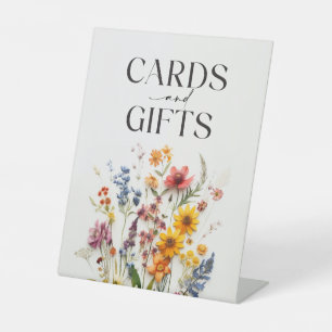 Pressed Flowers Wildflower Kaarten en geschenken t Reclamebord Met Voetstuk